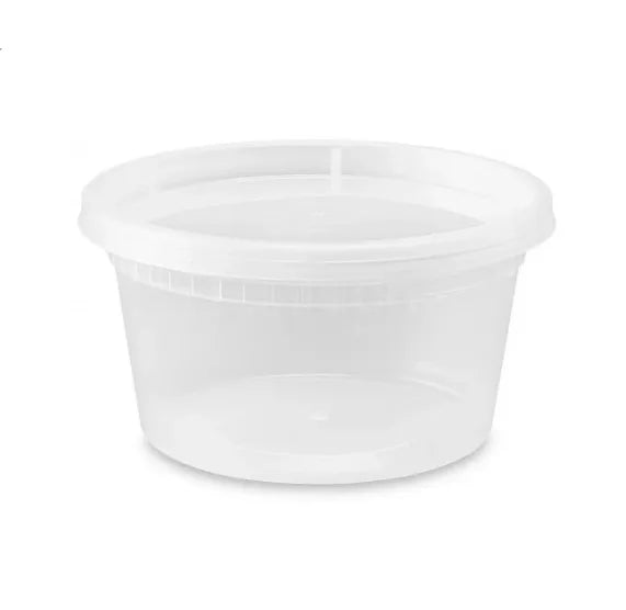 12oz Clear Plastic Container with Lids 250sets/cs
