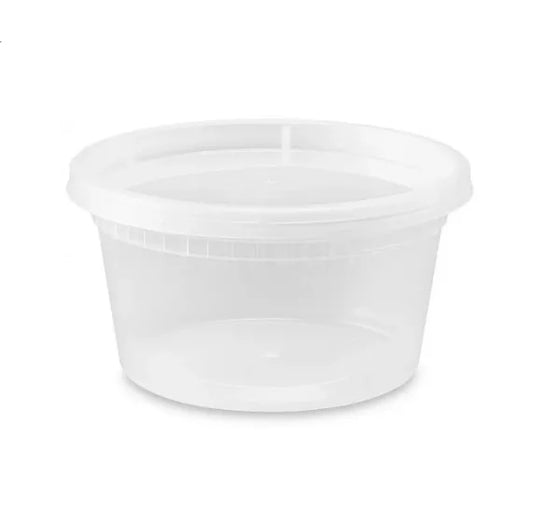 12oz Clear Plastic Container with Lids 250sets/cs