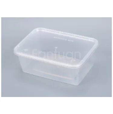 1000ml Clear Plastic Rectangle Container with Lid 250set/cs